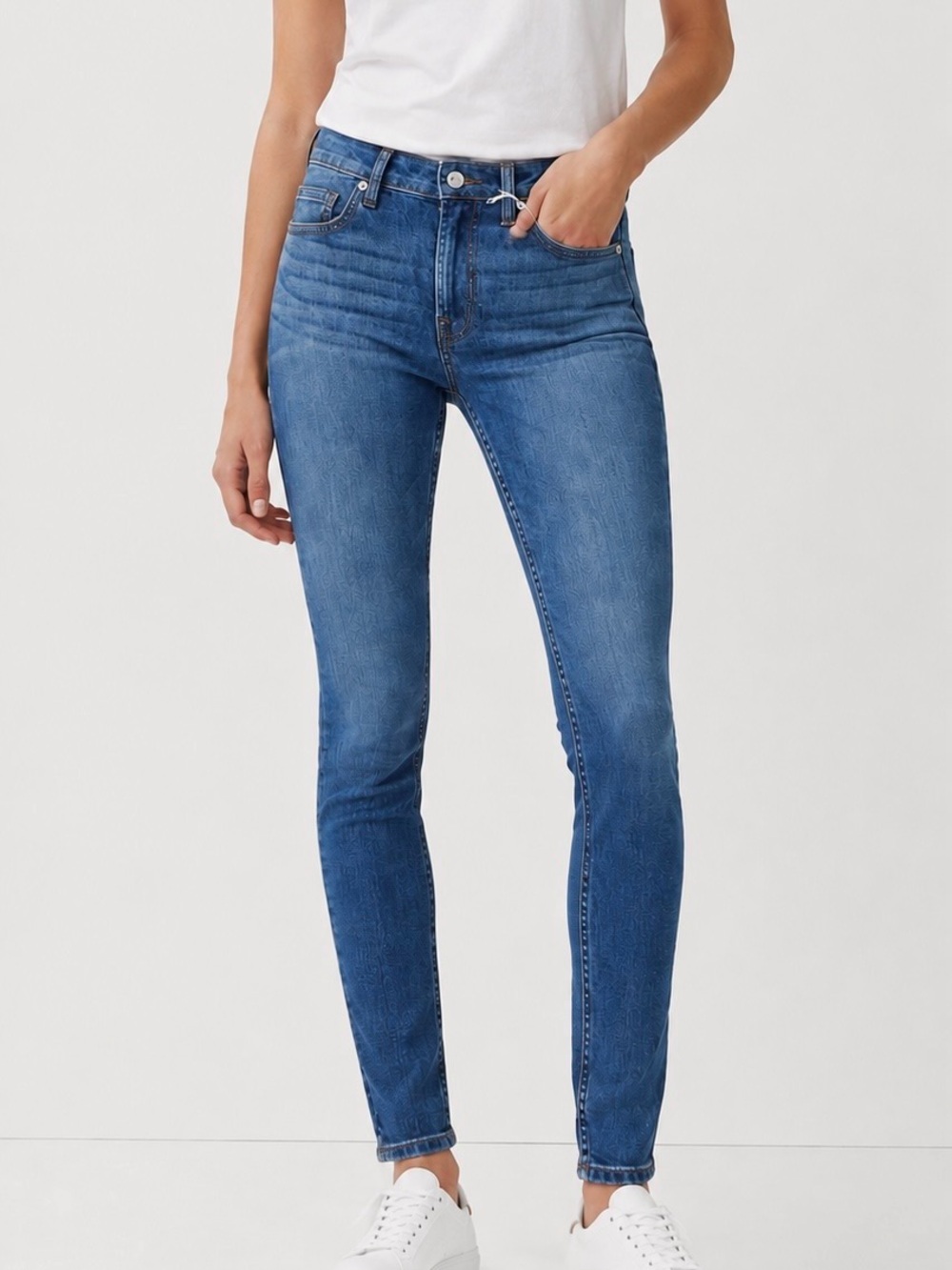 NWT Everlane ‘Mid-Rise Skinny Ankle Jeans’ in Medium Wash Size 23 Tall